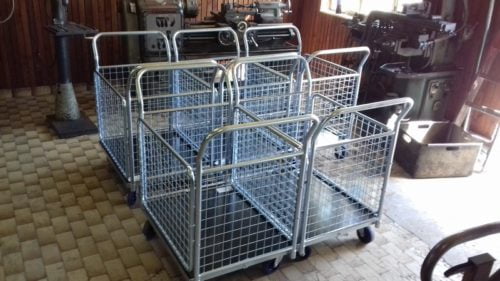 Galvanizovana metalna mrežasta kontejner kolica