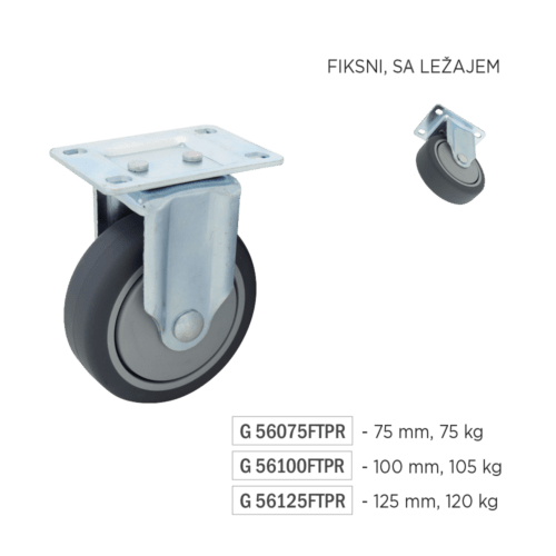avito - transportni tocak - fiksni, sa lezajem G56075FTPR, G56100FTPR, G56125FTPR
