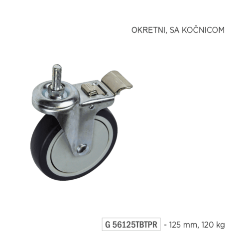 avito - transportni tocak - okretni, sa kocnicom G56125TBTPR