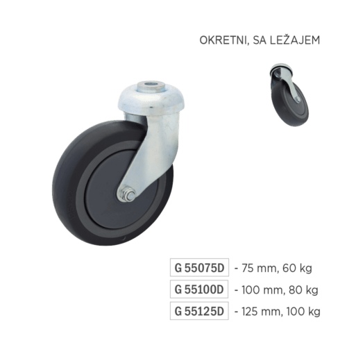 avito - transportni tocak - okretni, sa lezajem G55075D, G55100D, G55125D