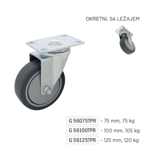 avito - transportni tocak - okretni sa lezajem - G56075TPR, G56100TPR, G56125TPR